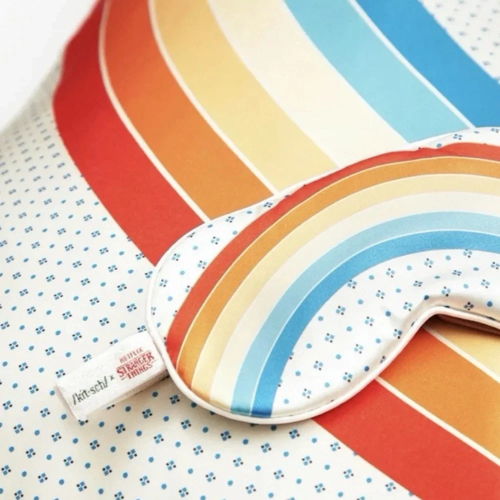 NIB Stranger Things X Kitsch Rainbow Room Pillowcase + Eye Mask 2pc‎ Set